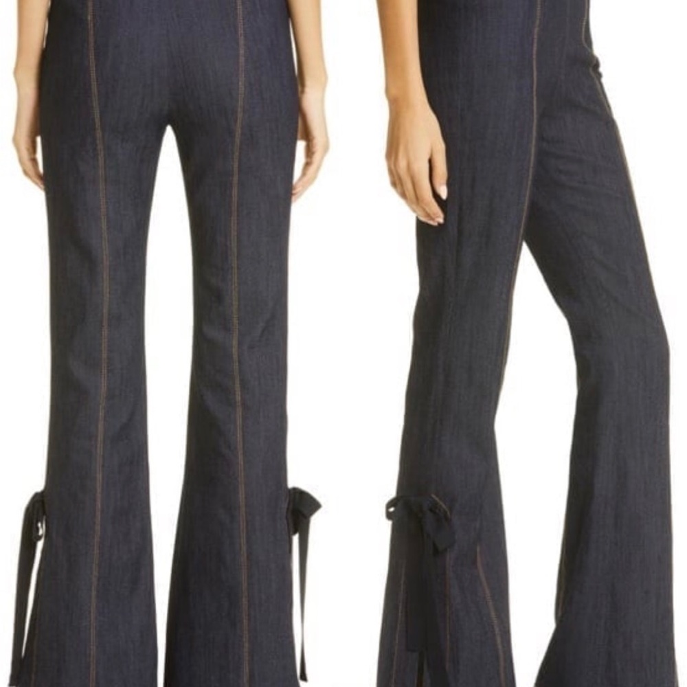 Cinq a Sept 5 a 7 Lou Bow Pants Jeans Indigo Sz 6